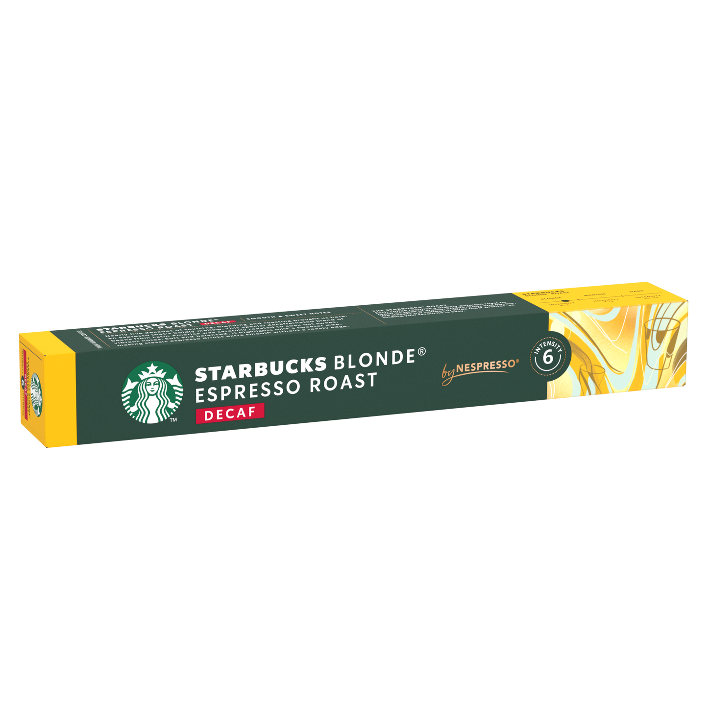 STARBUCKS Blonde Espresso Roast Decaf, 10 бр. кафе капсули за NESPRESSO кафемашини