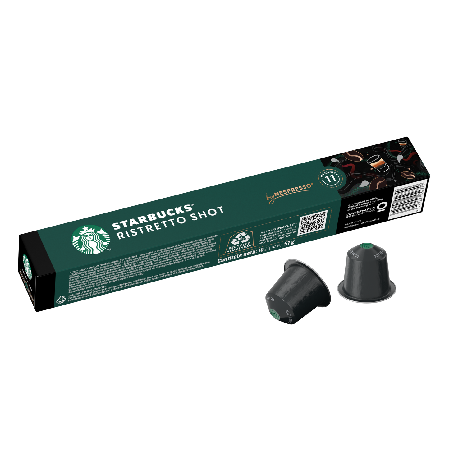 STARBUCKS Ristretto Shot, 10 бр. кафе капсули за NESPRESSO кафемашини