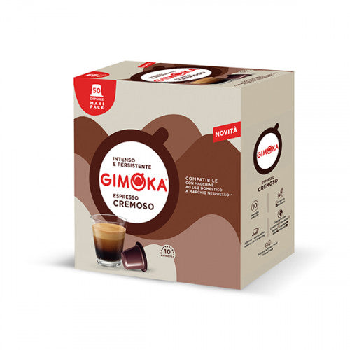 Capsule de cafea Gimoka Cremoso compatibile cu aparatele de cafea Nespresso, 50 buc