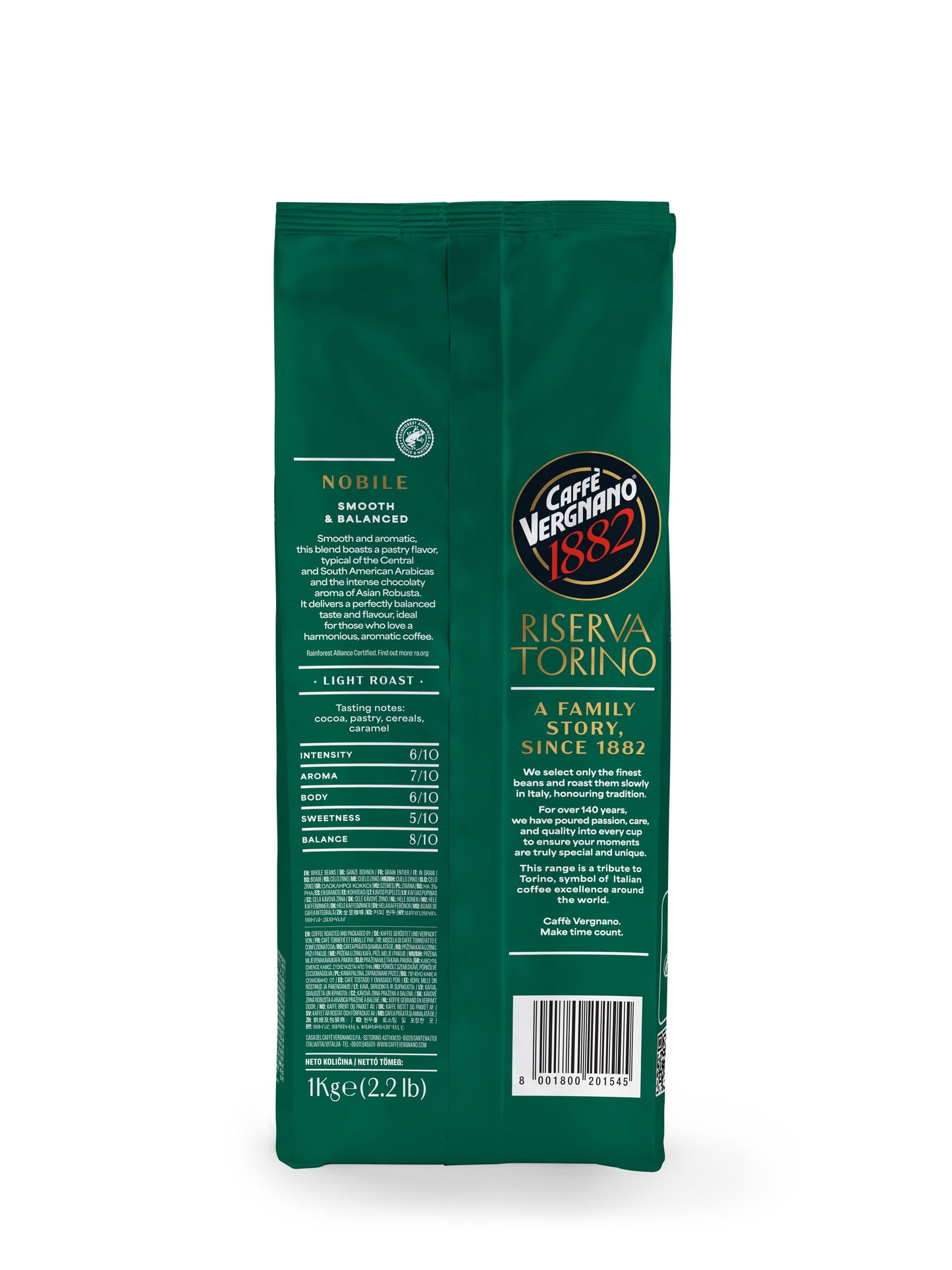 Caffè Vergnano Riserva Torino - Nobile кафе на зърна, 1 кг