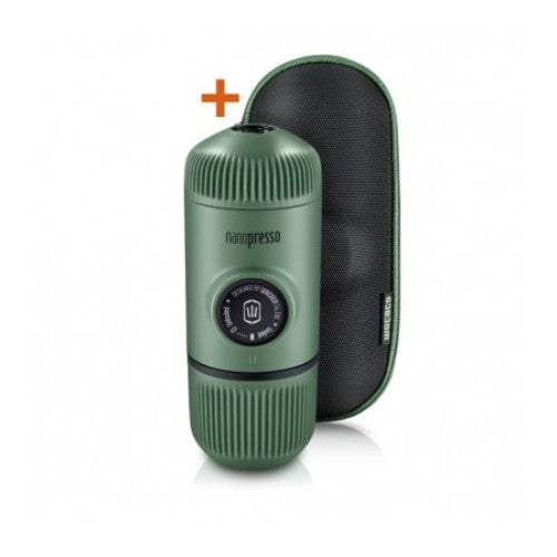 Wacaco Nanopresso MOSS GREEN + carcasă Aparat de cafea espresso portabil portabil + cadou ALLDA House Blend, 200 g.