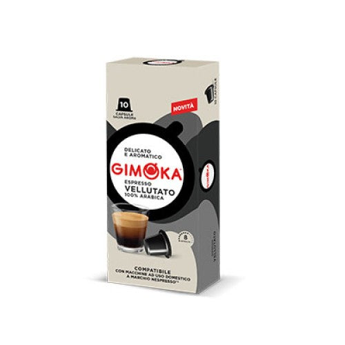 Capsule de cafea Gimoka Vellutato compatibile cu aparatele de cafea Nespresso, 10 buc