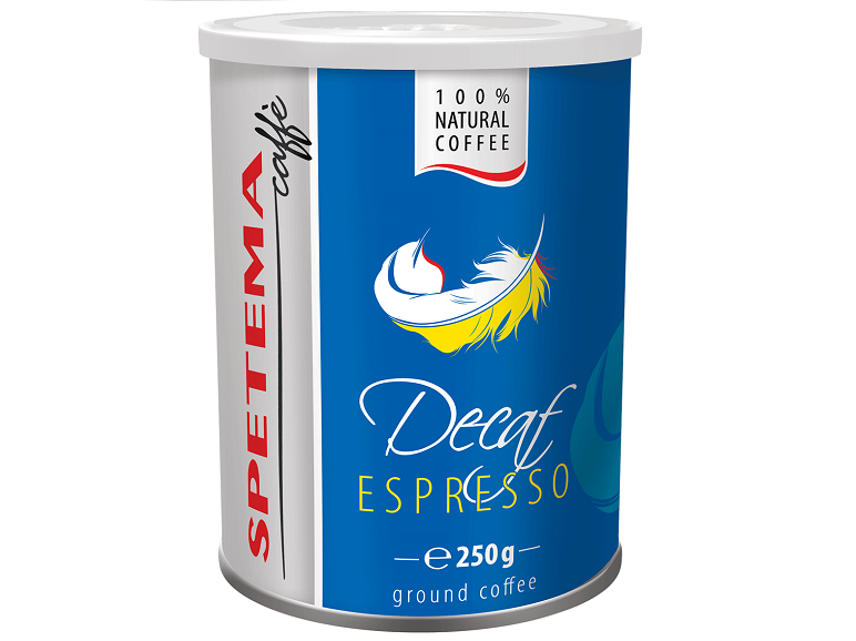 Cutie metalică de cafea măcinată Spetema Decaffeinato Espresso, 250 g