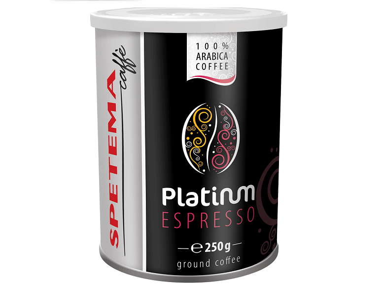 Cutie metalică maro măcinată Spetema Platinum Espresso, 250 g