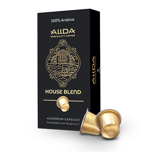 ALLDA Specialty Coffee House Blend Capsule de cafea din aluminiu pentru aparatele de cafea Nespresso, 10 buc