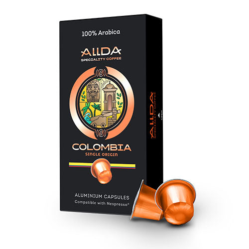 ALLDA Specialty Coffee Colombia Capsule de cafea din aluminiu pentru aparatele de cafea Nespresso, 10 buc