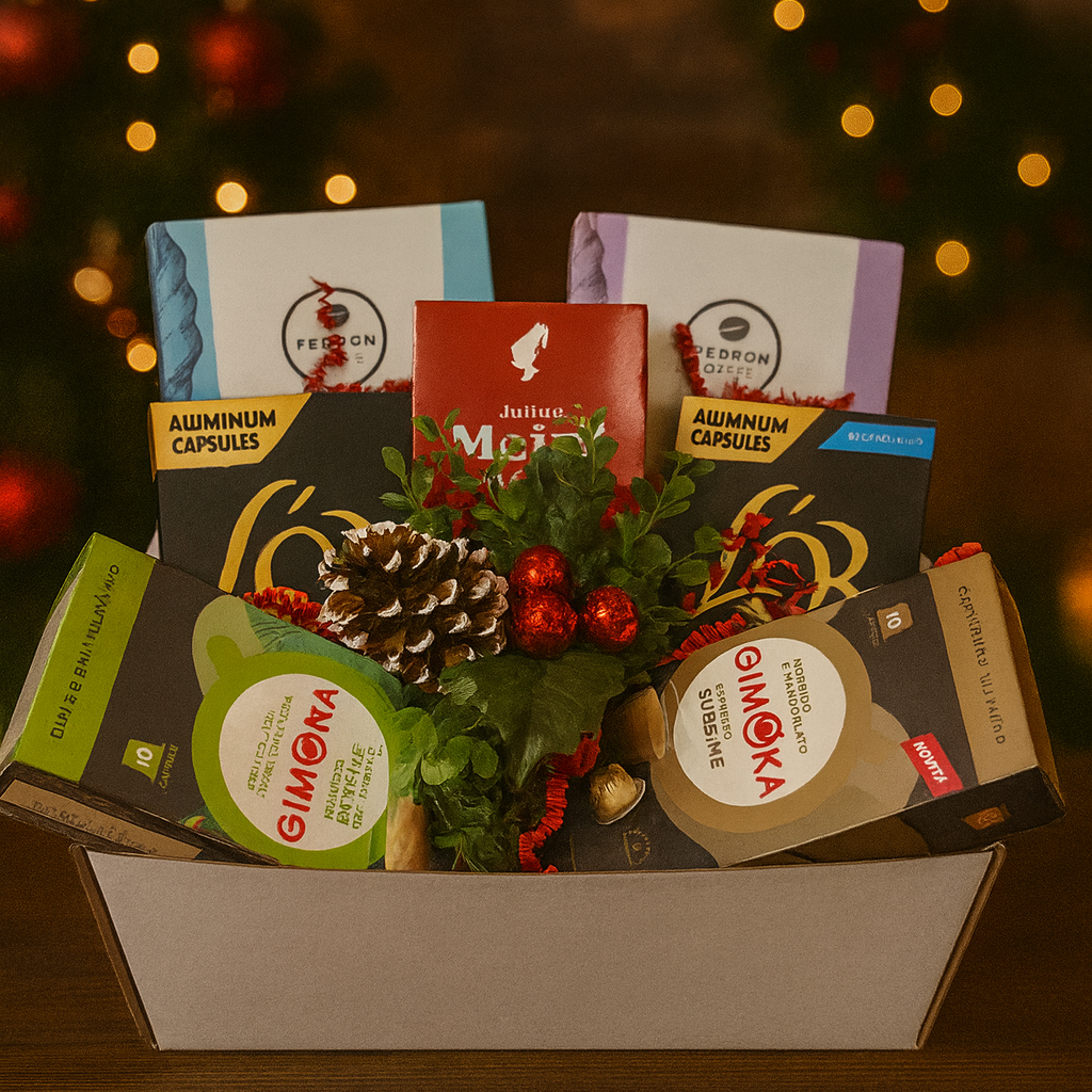 Коледен подаръчен комплект с кафе капсули (Nespresso)