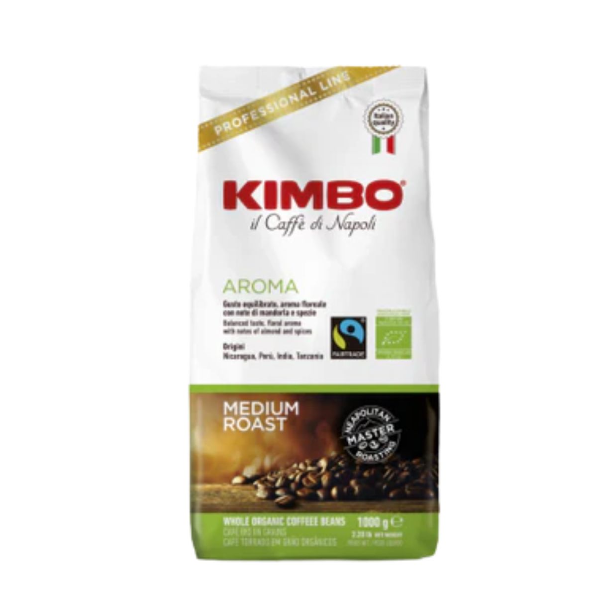 Boabe de cafea Kimbo Aroma Bio, 1 kg