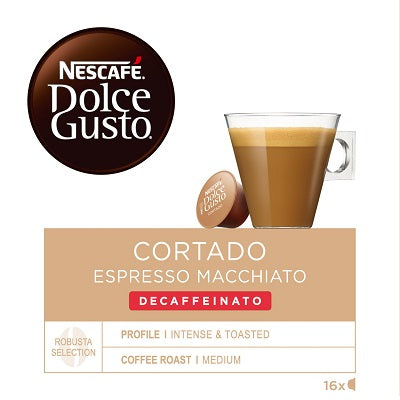 NESCAFE Dolce Gusto Cortado Espresso Macchiato Decafeinato 16 buc.