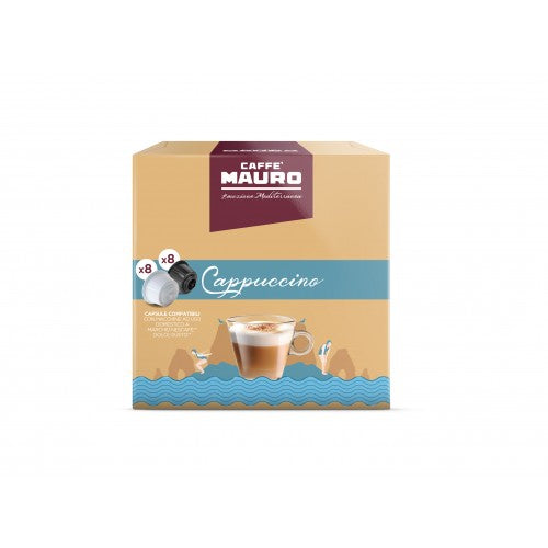 Capsule de cafea Caffe Mauro Cappuccino pentru aparatele de cafea Dolce Gusto, 16 buc