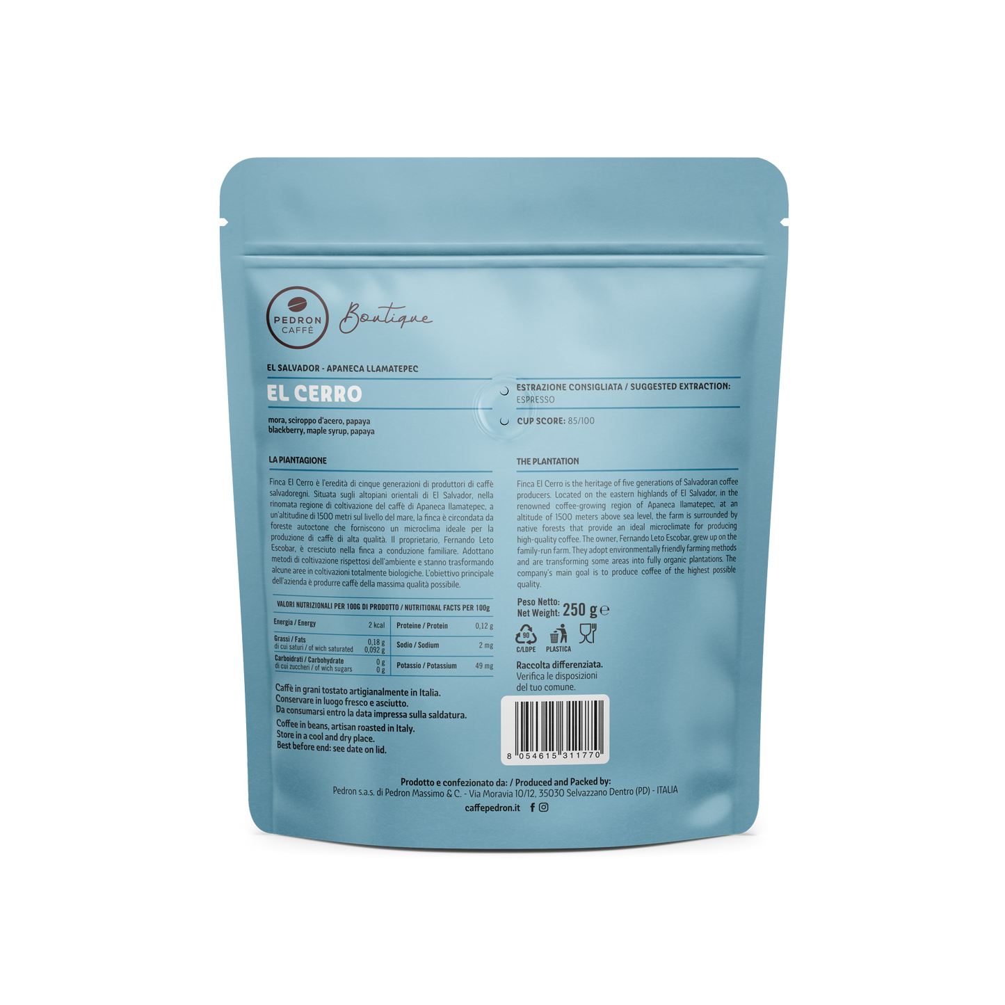 El Salvador-Apaneca Llamatepec El Cerro, Pedron Specialty Coffee, 250 гр кафе на зърна