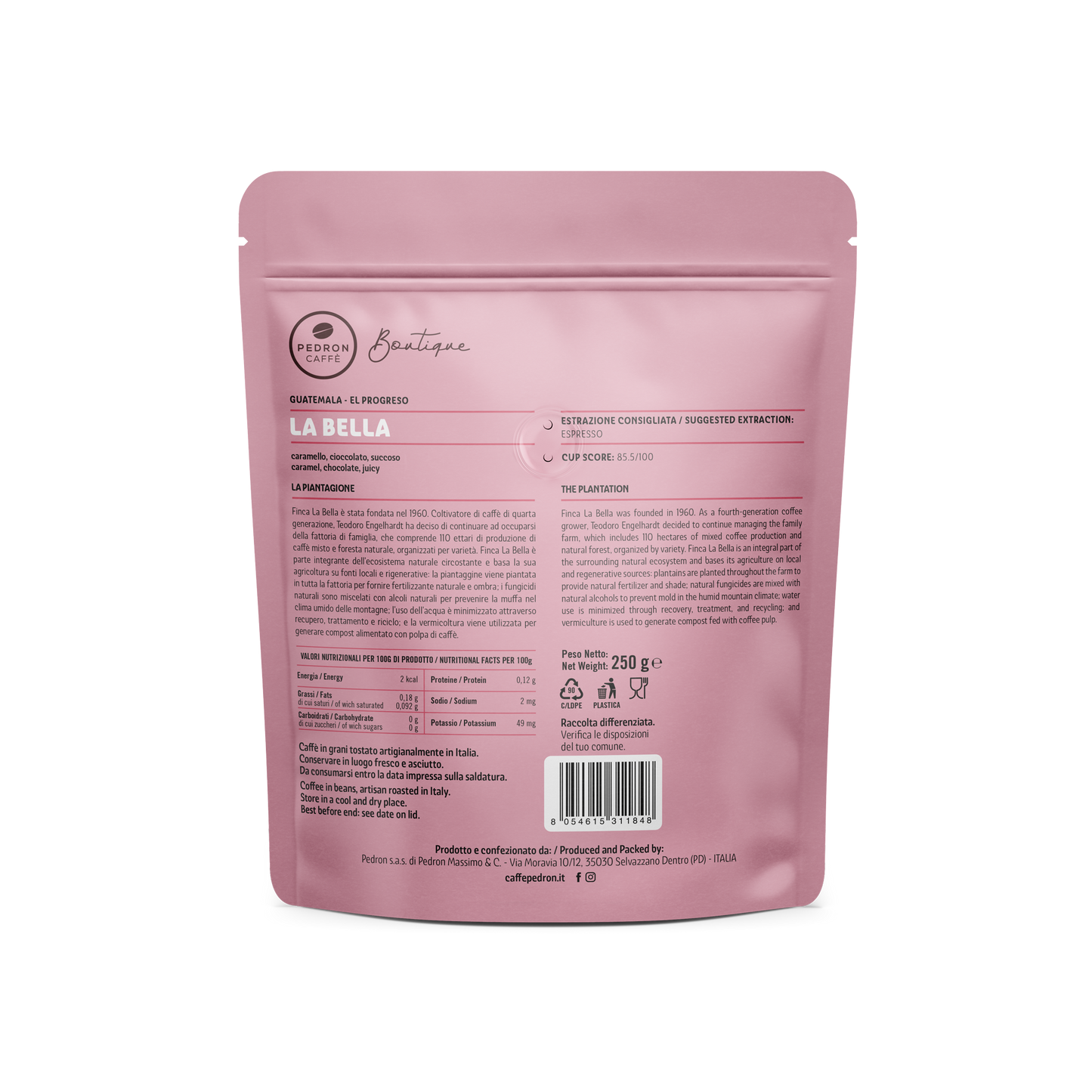 Guatemala La Bella, Pedron Specialty Coffee, 250 гр кафе на зърна