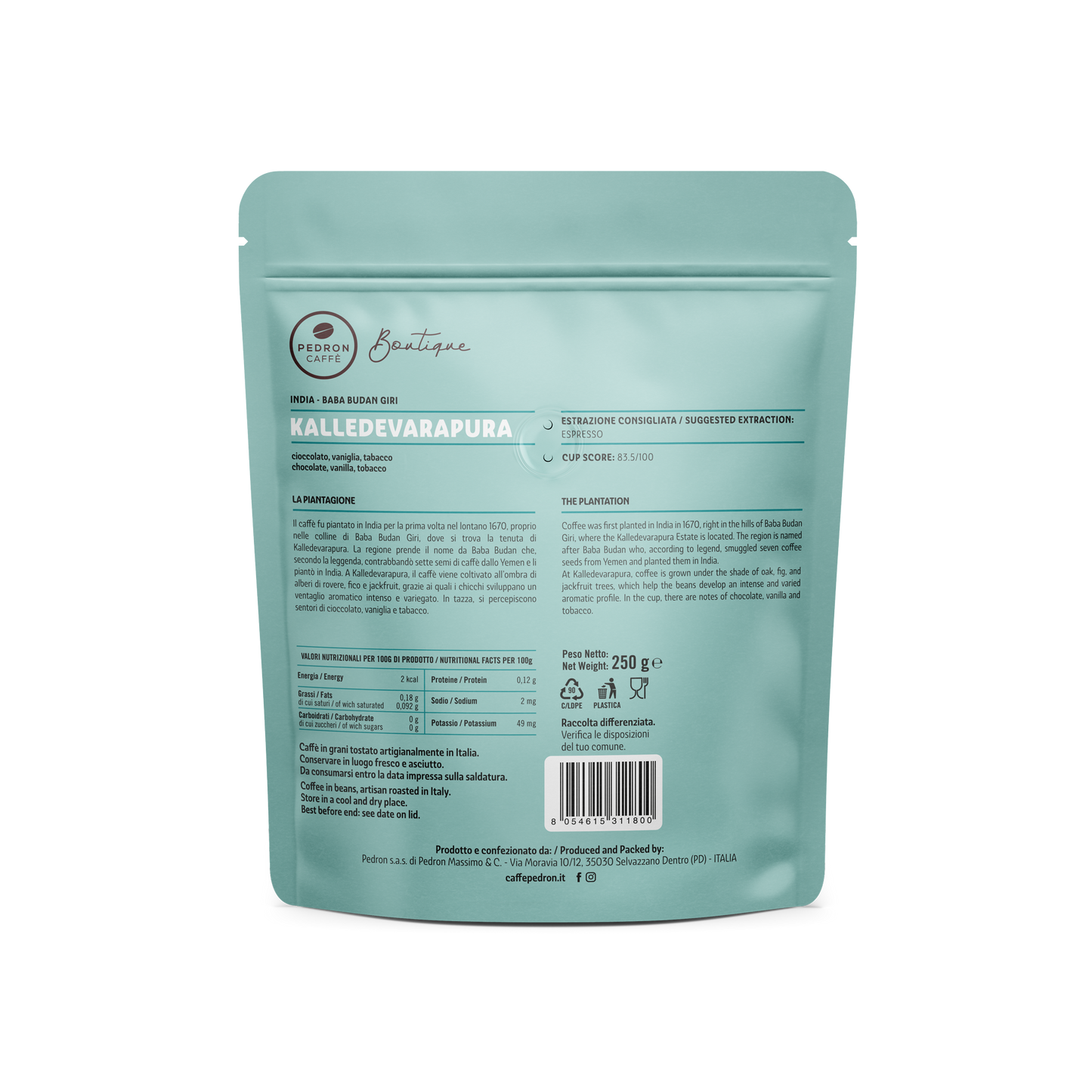 India-Baba Budan Giri Kalledevarapura, Pedron Specialty Coffee, 250 гр кафе на зърна