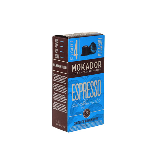 Mokador Decaffeinato кафе капсули съвместими с Nespresso кафемашини, 10 бр