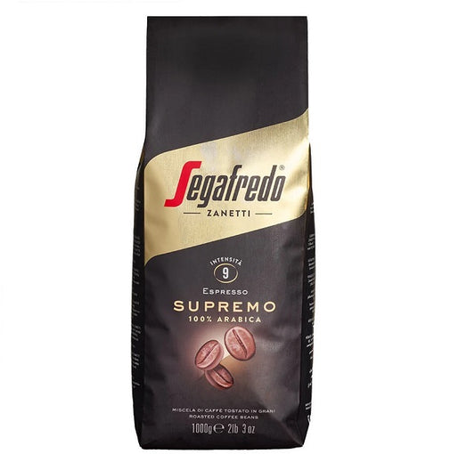 Segafredo Supremo 100% Arabica кафе на зърна, 1 кг