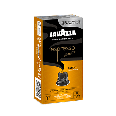 Capsule de cafea Lavazza Lungo compatibile cu aparatele de cafea Nespresso, 10 buc