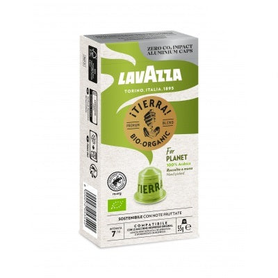 Capsule de cafea Lavazza Tierra Bio compatibile cu aparatele de cafea Nespresso, 10 buc