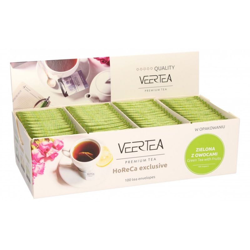 Veertea Green Tea & Fruits – зелен чай с плодове, 100 пакетчета