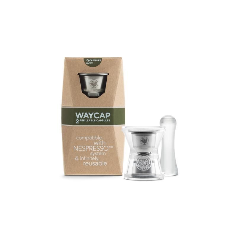 Capsule reutilizabile din oțel inoxidabil WayCap pentru aparatele de cafea Nespresso, 2 buc