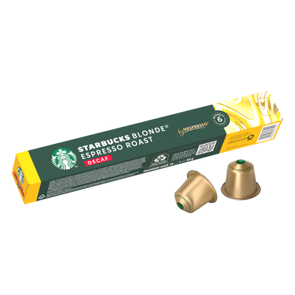 STARBUCKS Blonde Espresso Roast Decaf, 10 бр. кафе капсули за NESPRESSO кафемашини
