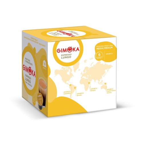 Capsule de cafea Gimoka Espresso Lungo pentru aparatele de cafea Dolce Gusto, 16 buc