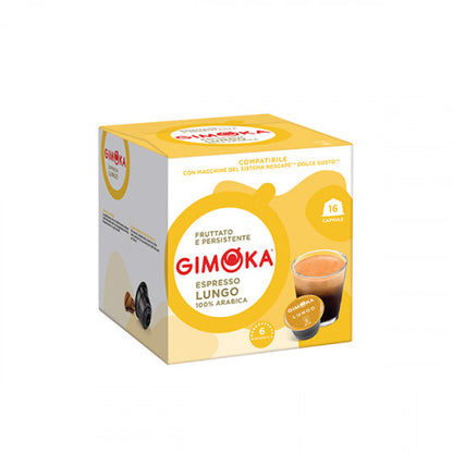 Capsule de cafea Gimoka Espresso Lungo pentru aparatele de cafea Dolce Gusto, 16 buc