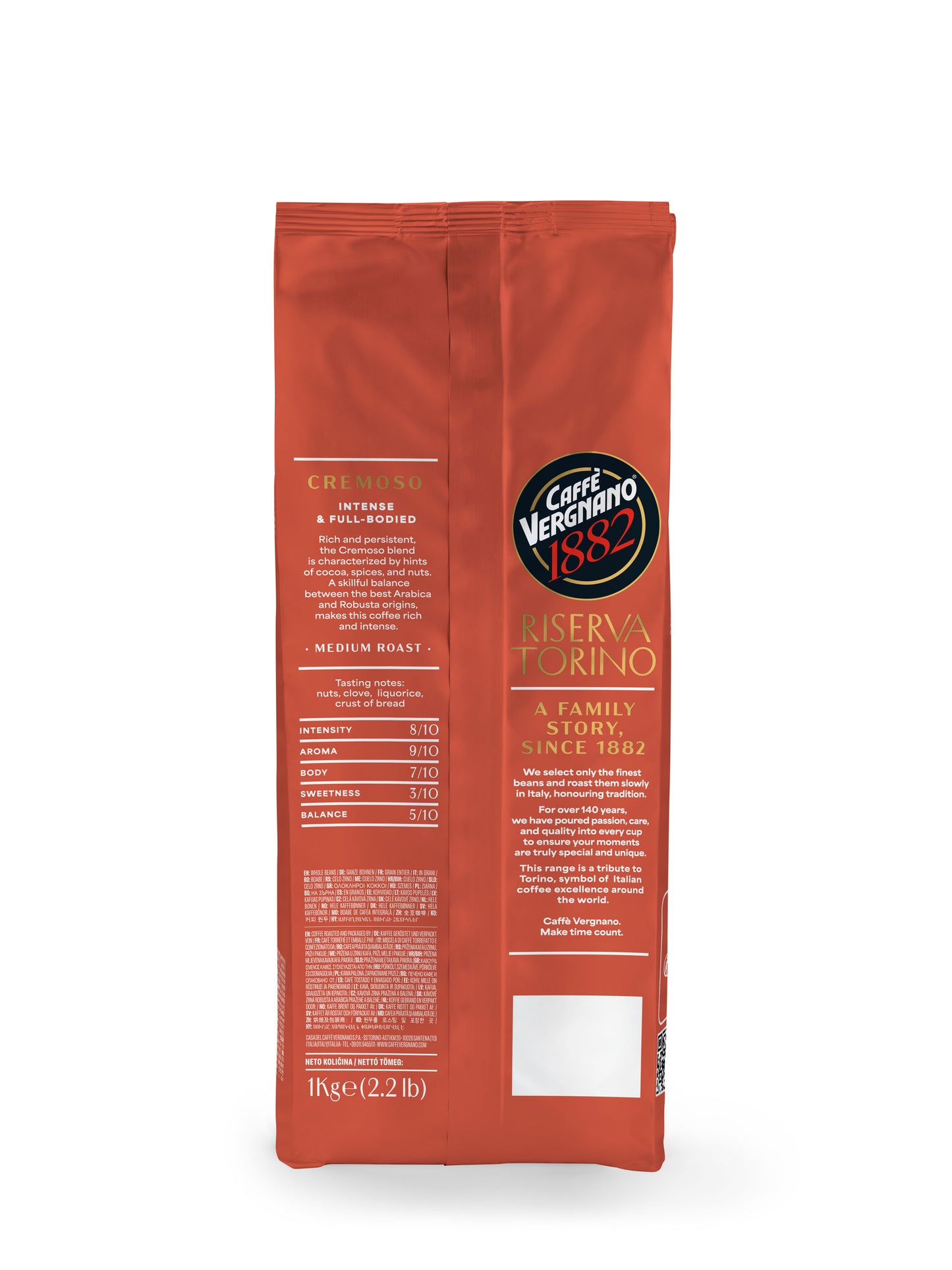 Caffè Vergnano Riserva Torino - Cremoso кафе на зърна, 1 кг