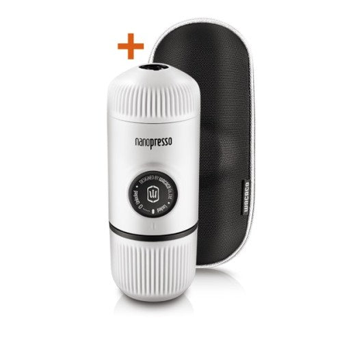 WACACO Nanopresso Chill White Преносима портативна кафемашинка за еспресо +калъф + подарък ALLDA House Blend, 200 гр.