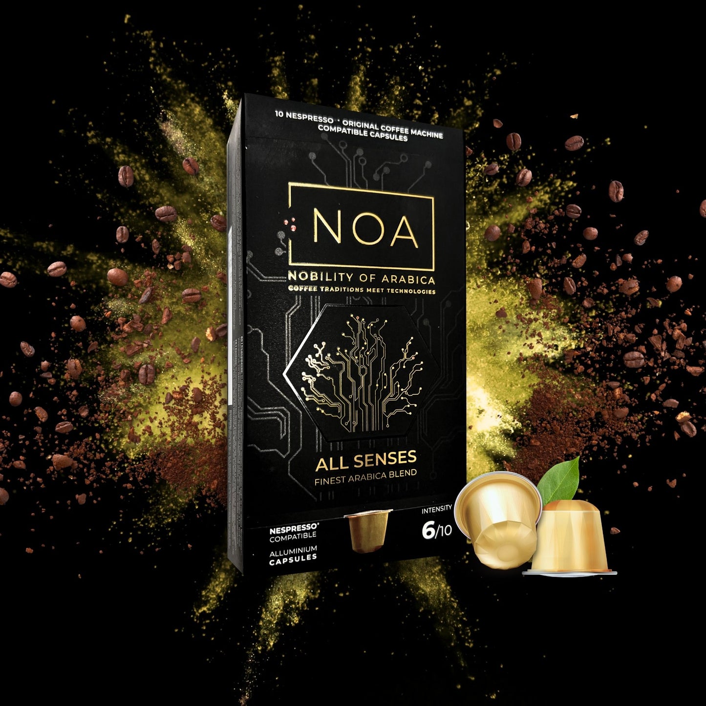 NOA All Senses Алуминиеви кафе капсули за Nespresso кафемашини, 10 бр.