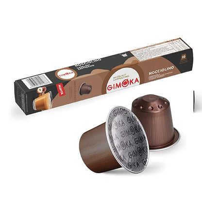 Gimoka TUBO Alu NOCCIOLINO кафе капсули съвместими с Nespresso кафемашини, 10 бр