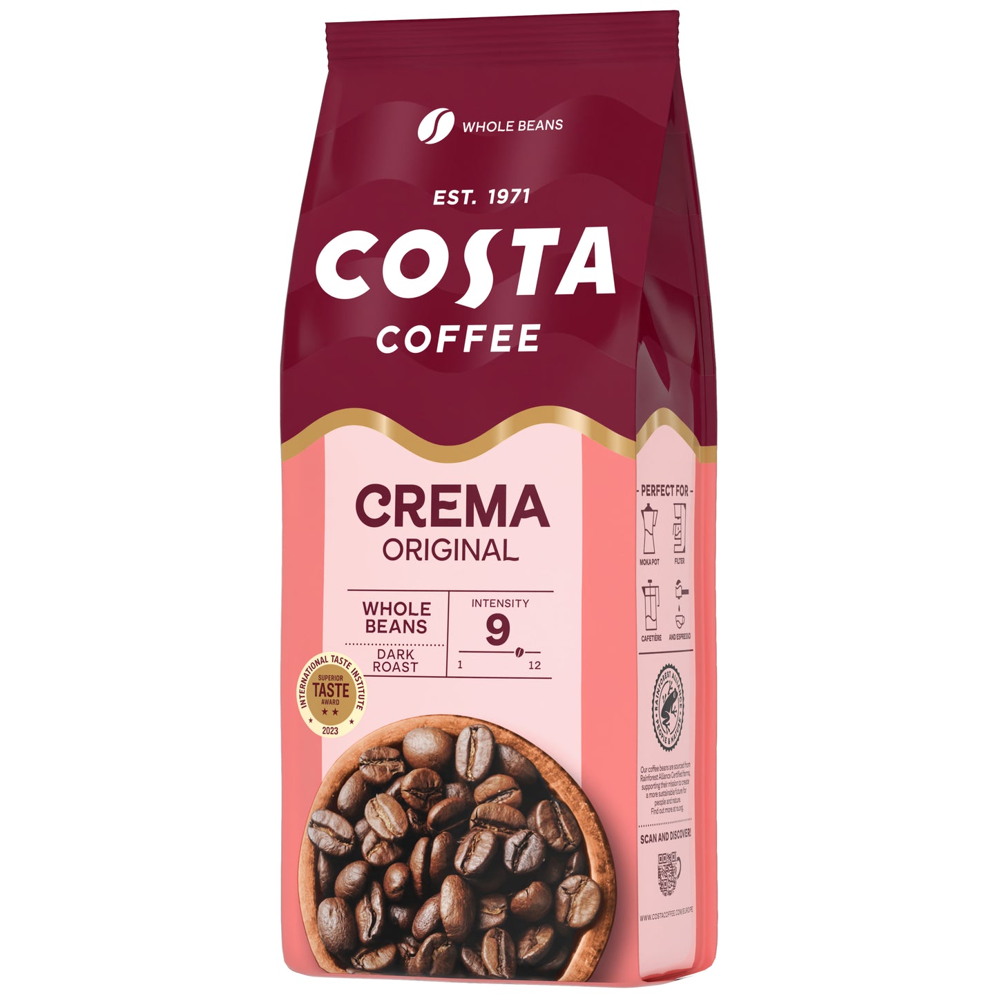 Costa Coffee CREMA кафе на зърна, 1 кг