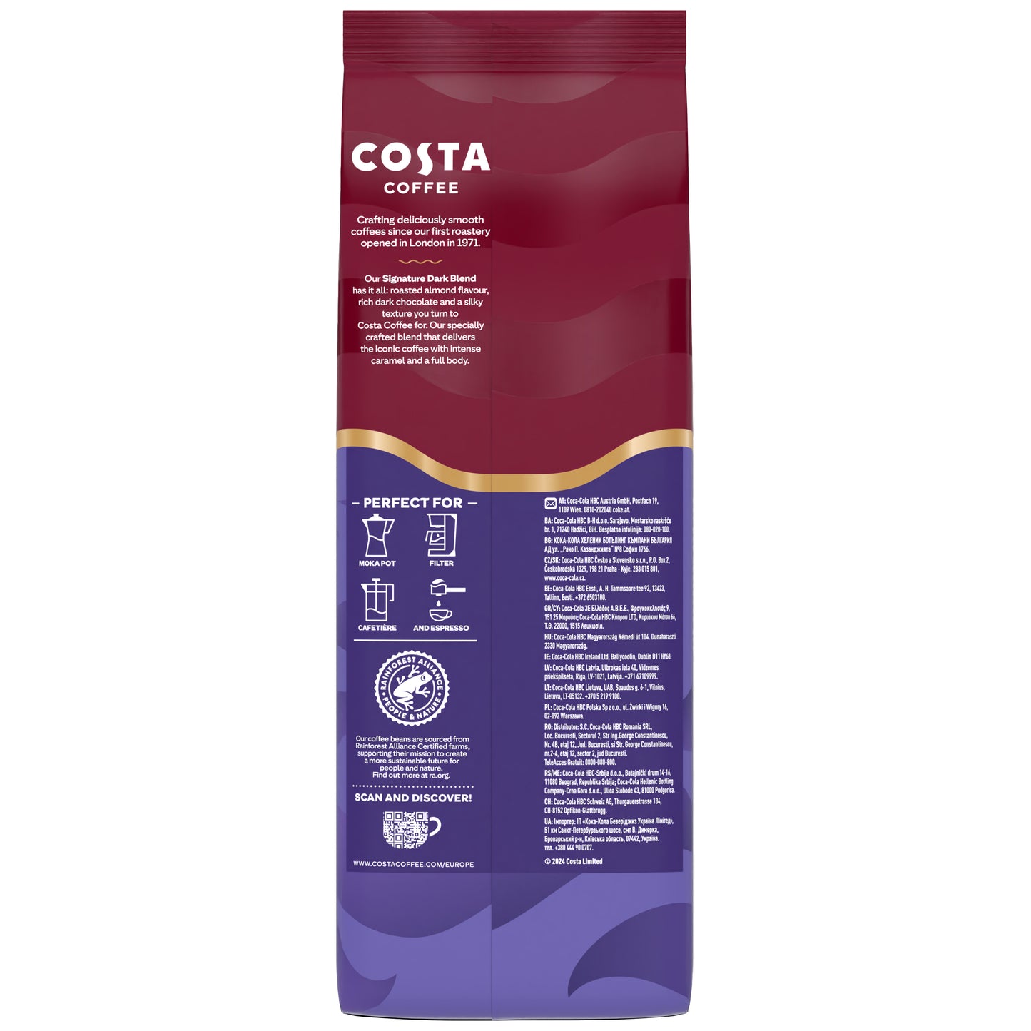 Costa Coffee SIGNITURE DARK кафе на зърна, 1 кг