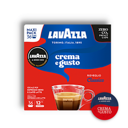 Capsule de cafea Lavazza Crema e Gusto compatibile cu A MODO MIO, 36 buc