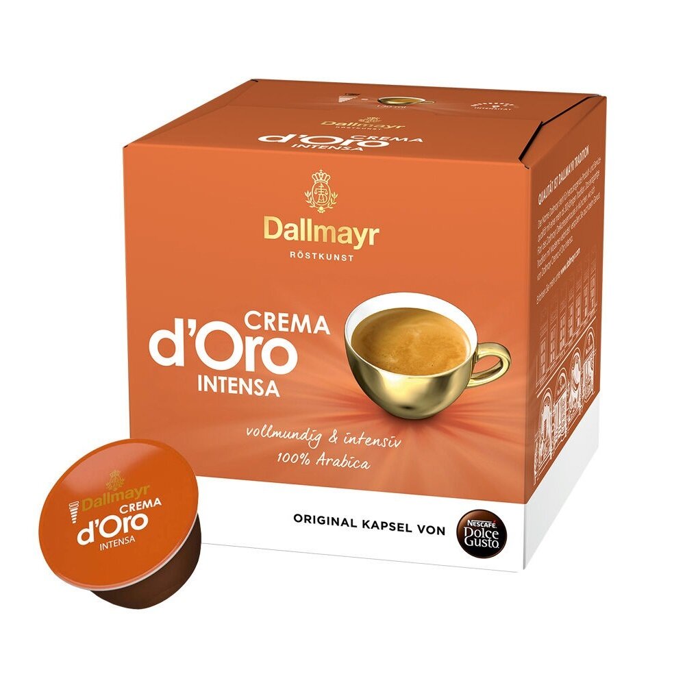 Dallmayr Crema d`Oro Intensa кафе капсули съвместими с Dolce Gusto, 16 бр