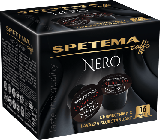 Spetema Nero кафе капсули съвместими с Lavazza blue кафемашини, 16 бр