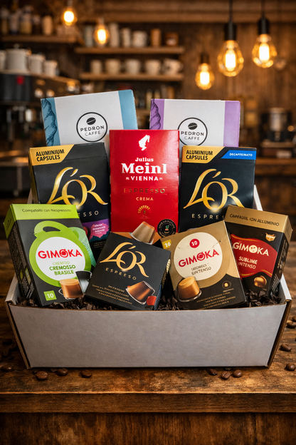 Подаръчен комплект с кафе капсули (Nespresso)