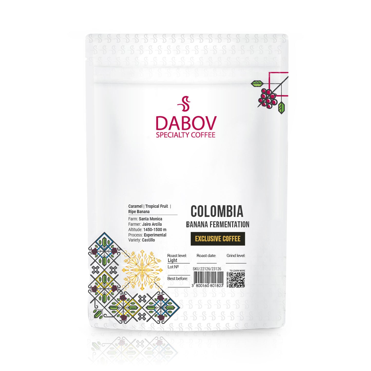 DABOV SPECIALTY COFFEE Colombia Banana Fermentation кафе на зърна