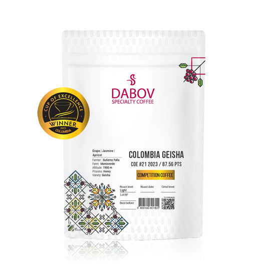 DABOV SPECIALTY COFFEE Colombia Geisha COE #21 2023 кафе на зърна