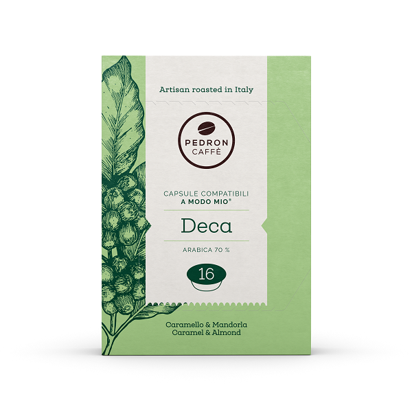 Pedron Caffe Decaffeinated кафе капсули съвместими с A MODO MIO, 16 бр