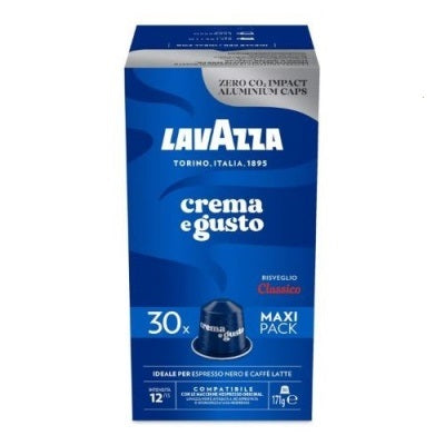 Capsule de cafea Lavazza Crema e Gusto compatibile cu aparatele de cafea Nespresso, 30 buc