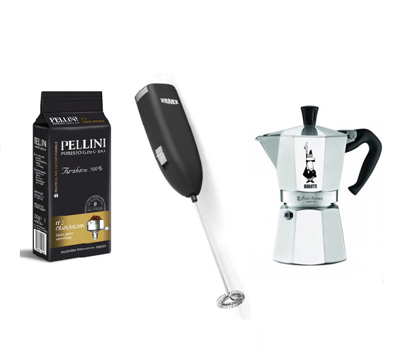 Filtru de cafea cu inducție Bialetti Moka, 4 căni + cadou ALLDA House Blend 200 g.