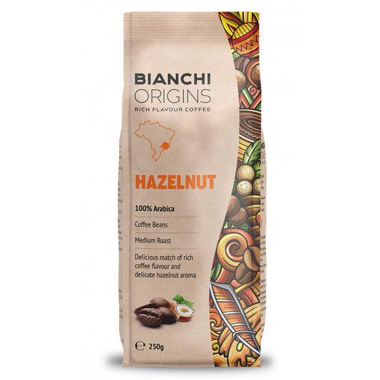 Bianchi Origins Hazelnut кафе на зърна, 250 гр