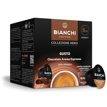 Bianchi Collezione Nero Gusto Choco Aroma кафе капсули за Dolce Gusto кафемашини, 16 бр