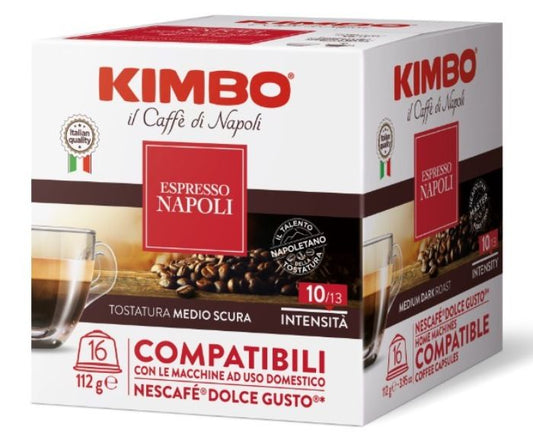 Kimbo Napoli съвместими кафе капсули за Dolce Gusto кафемашини, 16 бр