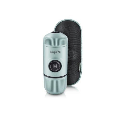 WACACO NANOPRESSO ELEMENTS ARCTIC BLUE Преносима портативна кафемашинка за еспресо +калъф + подарък ALLDA House Blend, 200 гр