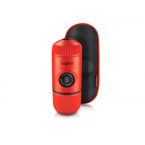 Wacaco NANOPRESSO ELEMENTS LAVA RED + калъф Преносима портативна кафемашинка за еспресо + подарък ALLDA House Blend, 200 гр.