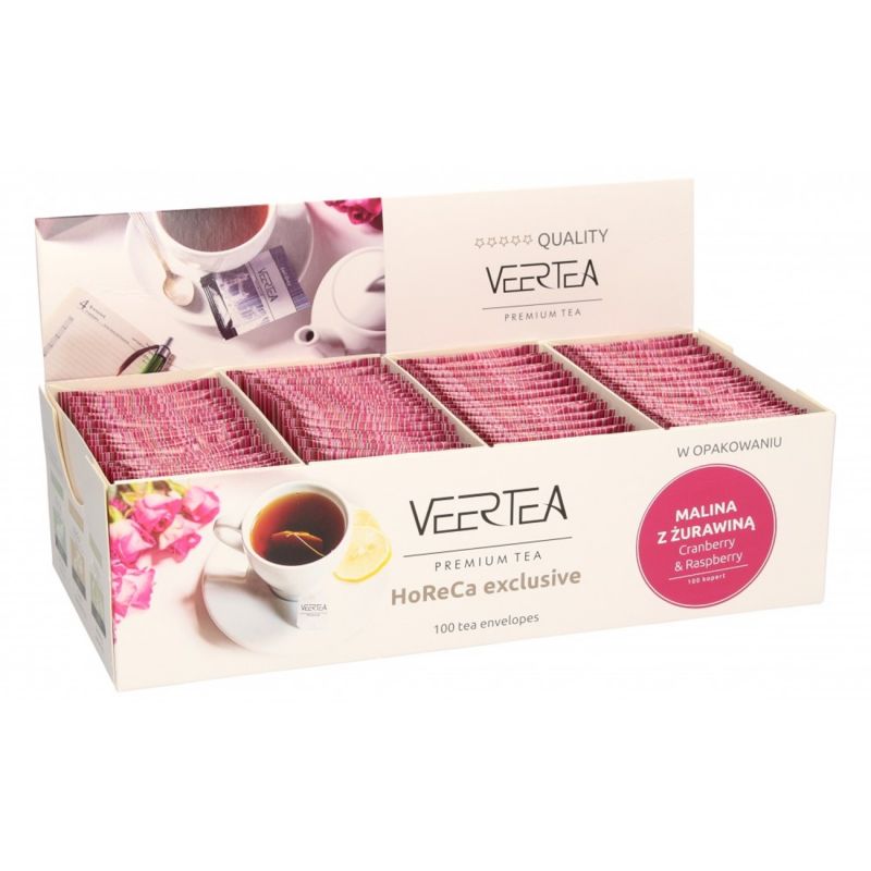 Veertea Cranberry & Raspberry – плодов чай с червена боровинка и малина, 100 пакетчета